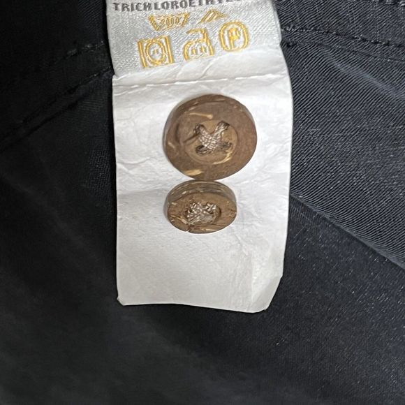 Quiksilver Floral Button Up Shirt Men's L Black Embroidered Short Sleeve Modal - Picture 14 of 17